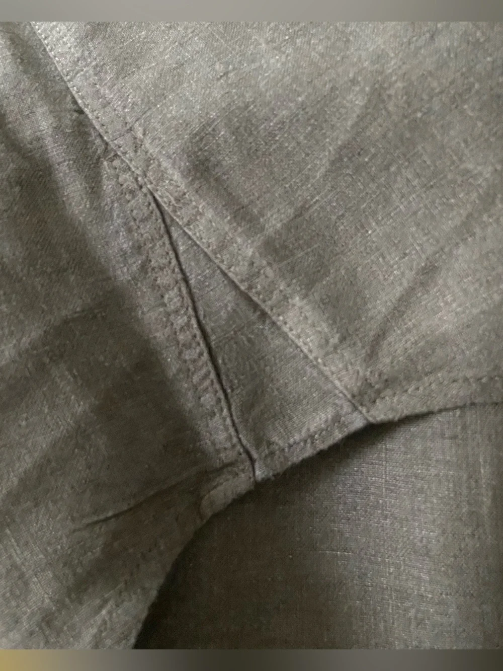 Banana Republic Linen Button Down Shirt XL Olive Green Long Sleeve BR Monogram